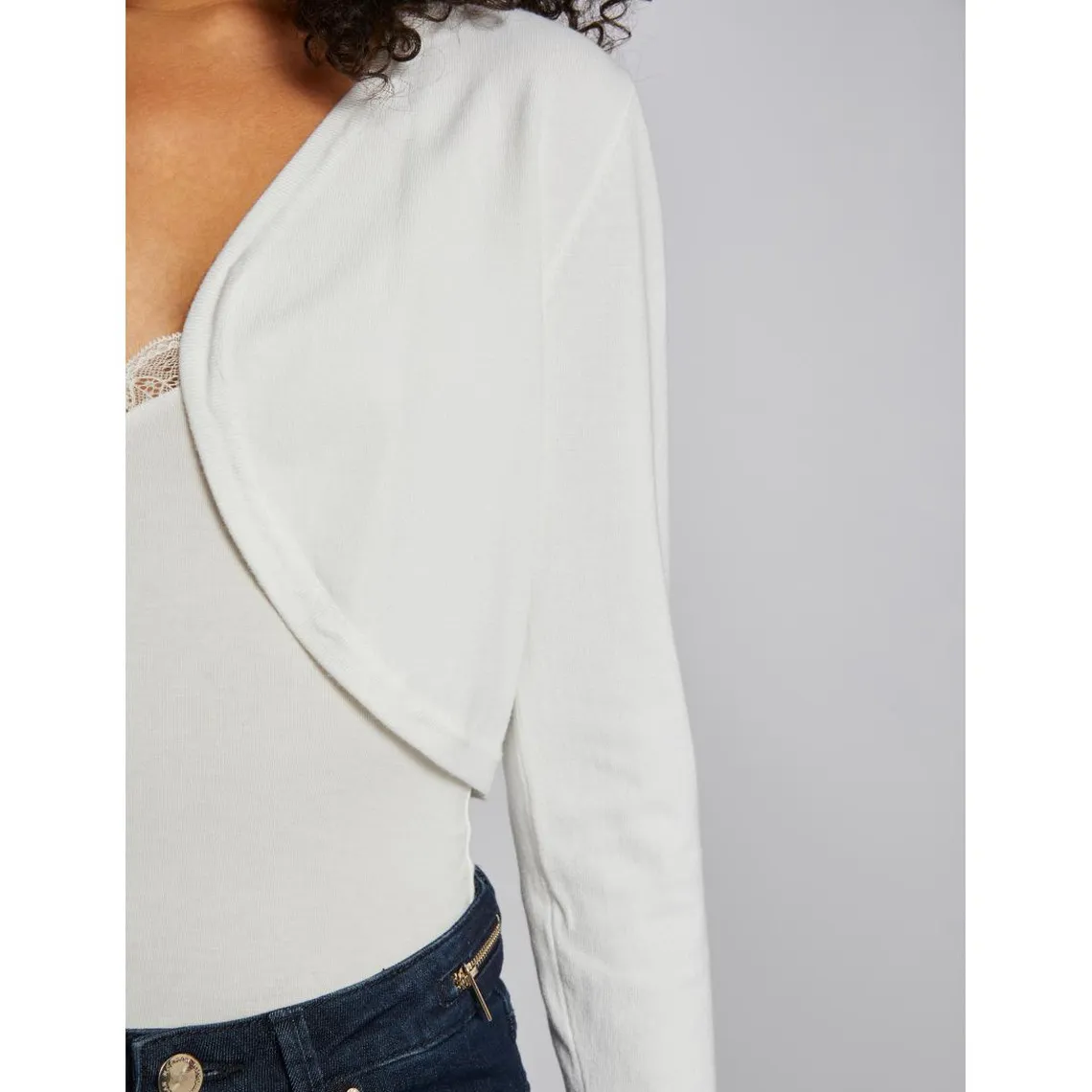 Gilet court manches 3/4 blanc  | 3 Suisses