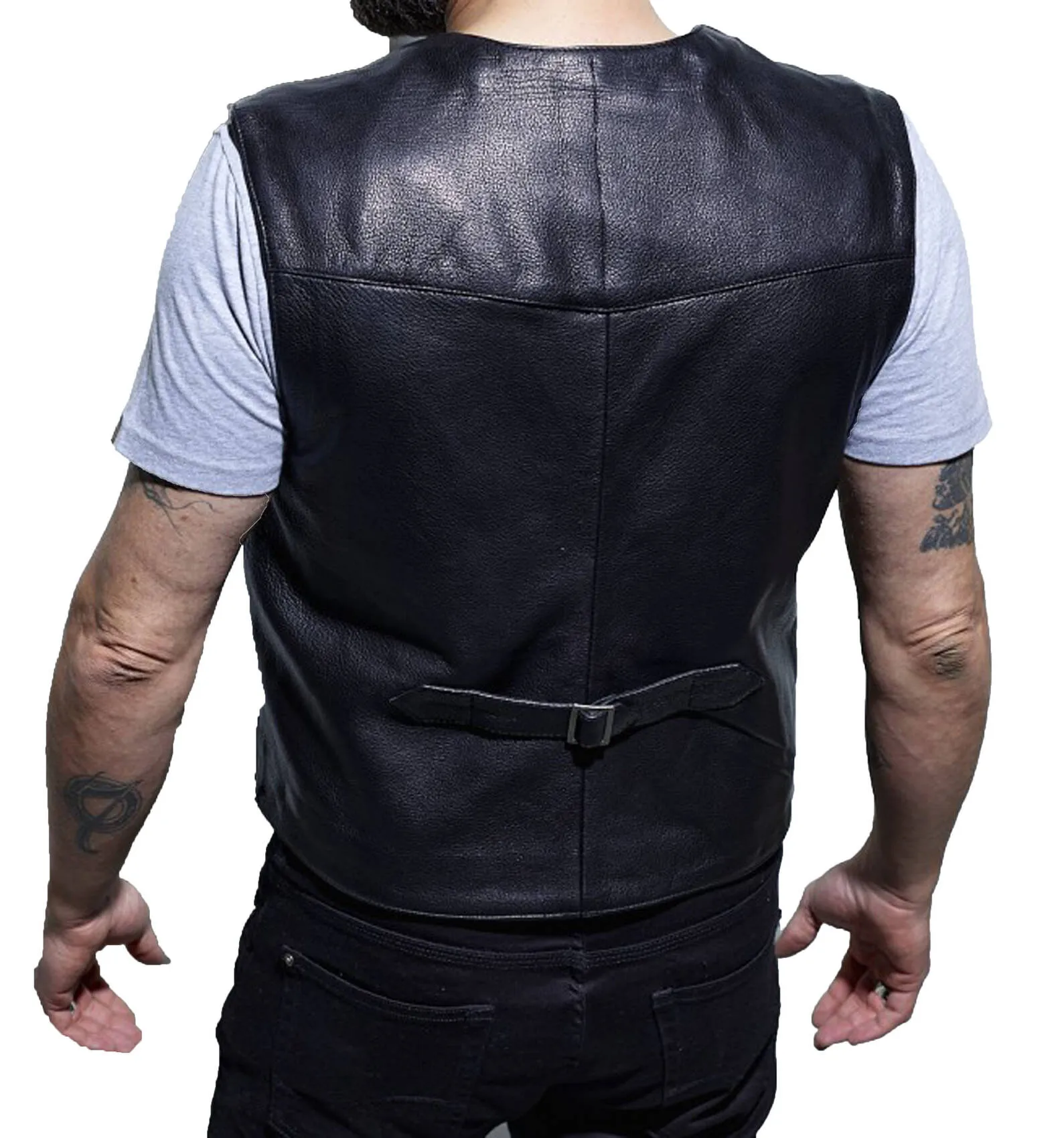 Gilet cuir chèvre noir