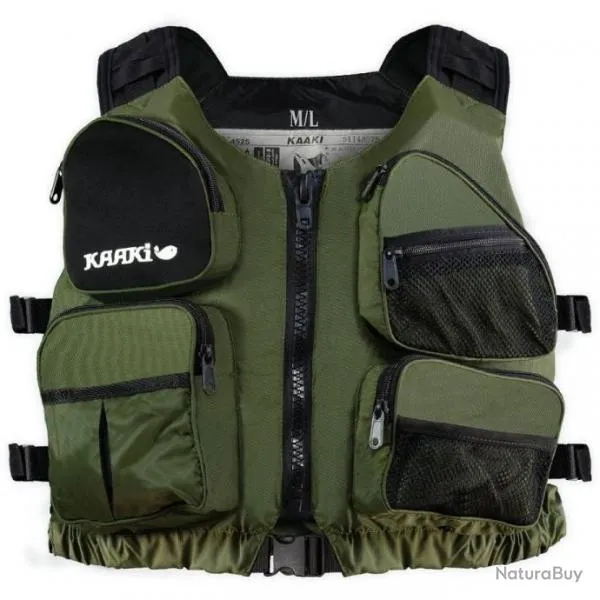 Gilet de Pêche Gilet de Sauvetage flottaison KAAKI VERT Float tube Kayak Canoe Paddle