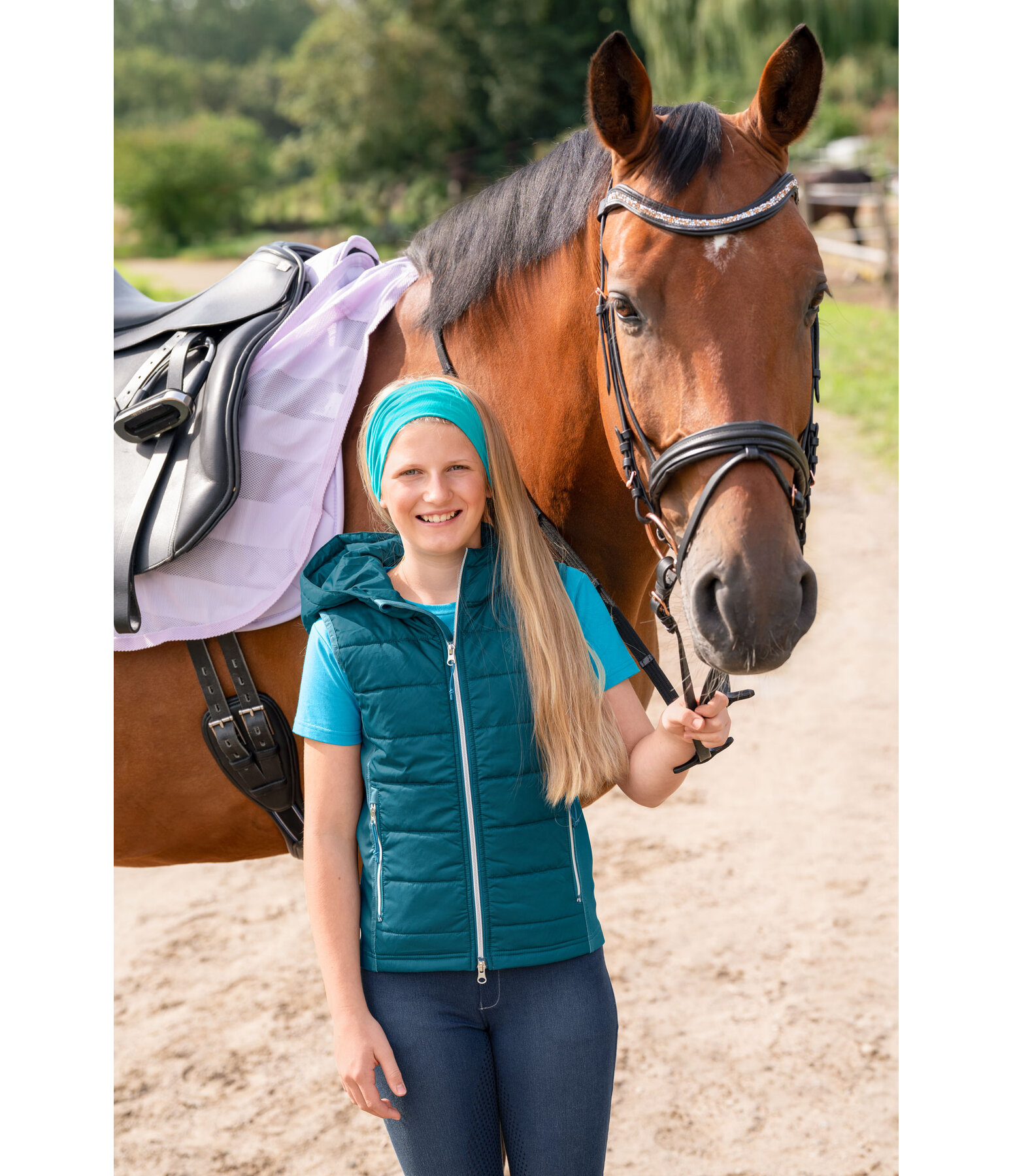 Gilet d'équitation bi-matière Enfant  Mika