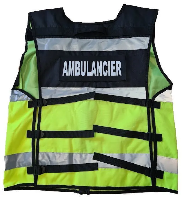 Gilet intervention tactique - AMBULANCIER - jaune fluo et noir 