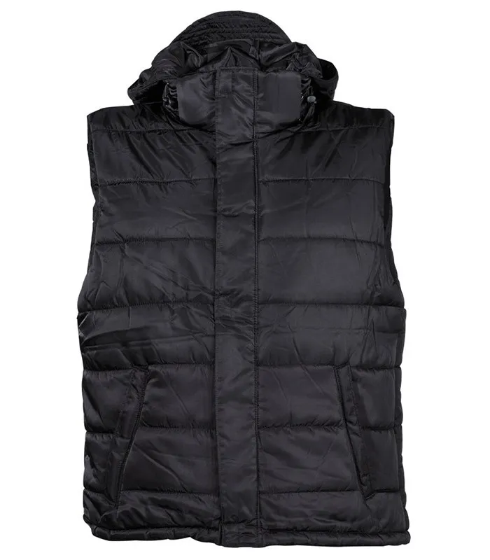 Gilet matelassé capuche amovible noir