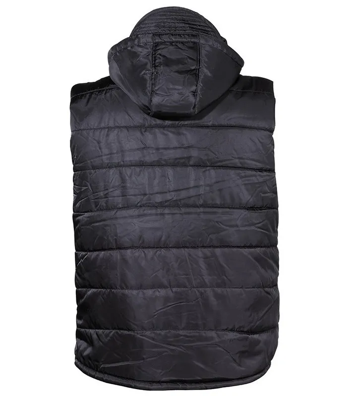 Gilet matelassé capuche amovible noir