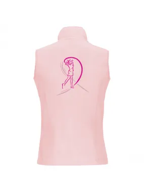 Gilet sans manches micropolaire Golfeuse Ruban Rose pour femme