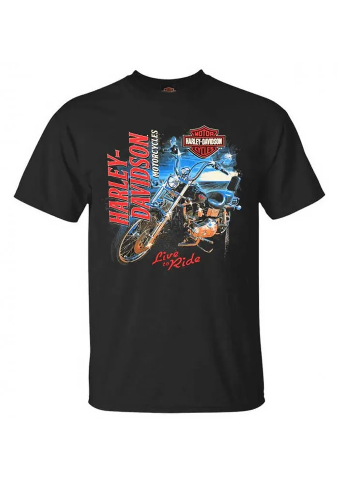 Harley-Davidson Hommes Bike Shine manches courtes col rond T-Shirt - Noir 30292385