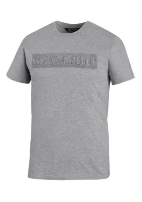 Harley-Davidson Hommes Rubber Print Slim Fit manches courtes Tee Shirt - Gray 99027-20VM