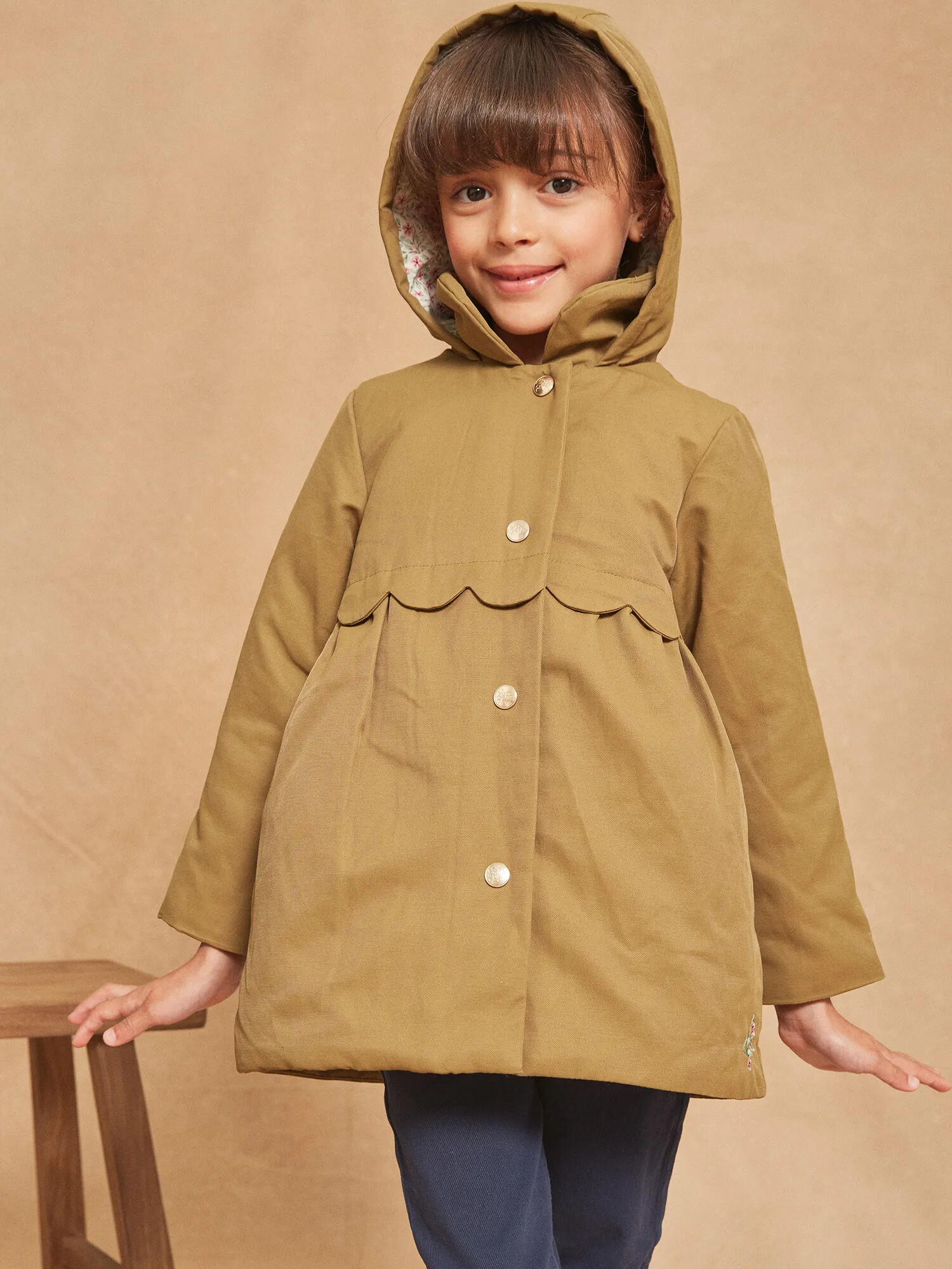 Imperméable à capuche kaki