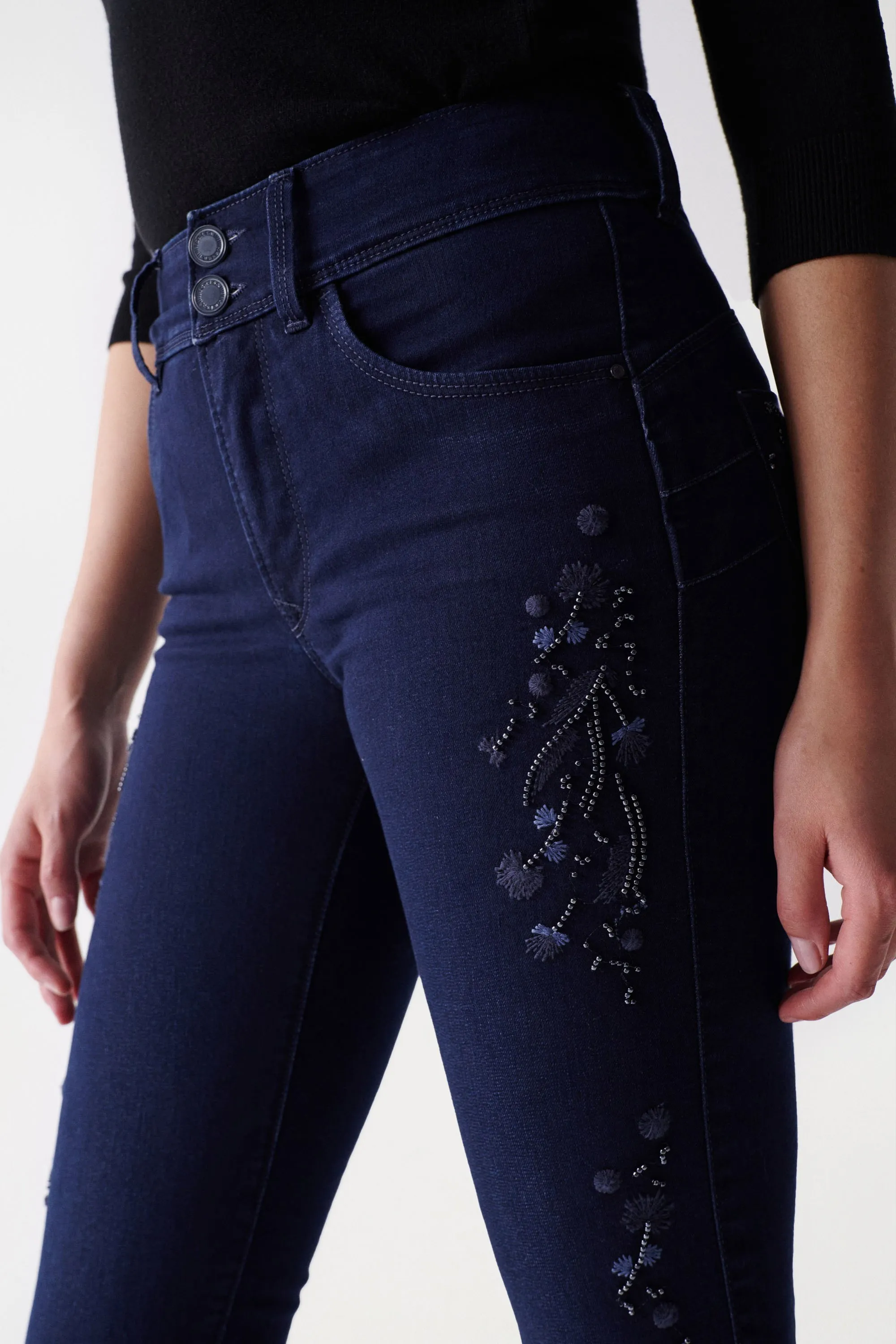 JEAN PUSH IN SECRET BOOTCUT AVEC BRODERIE ET BRILLANTS