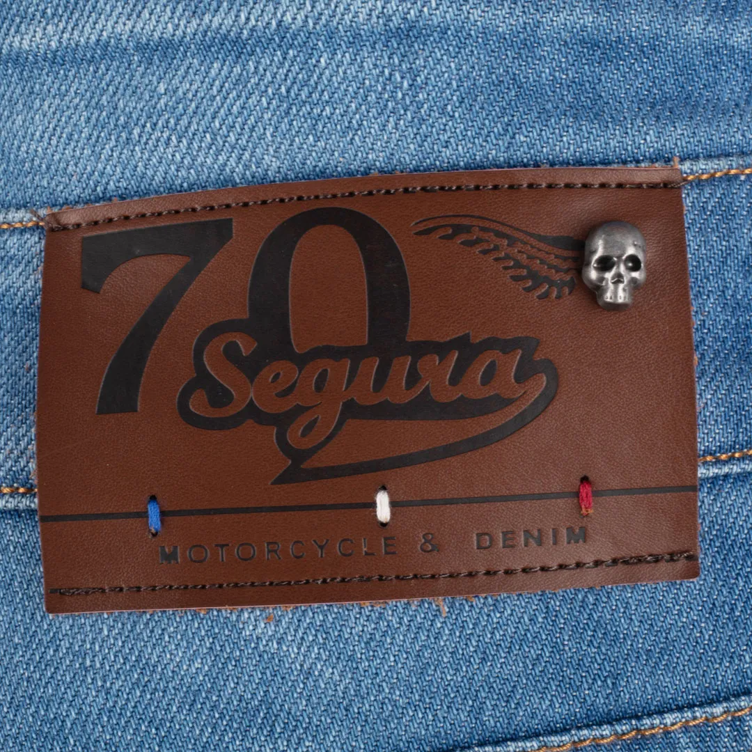 Jean Segura Rosco bleu, jeans moto stretch homme