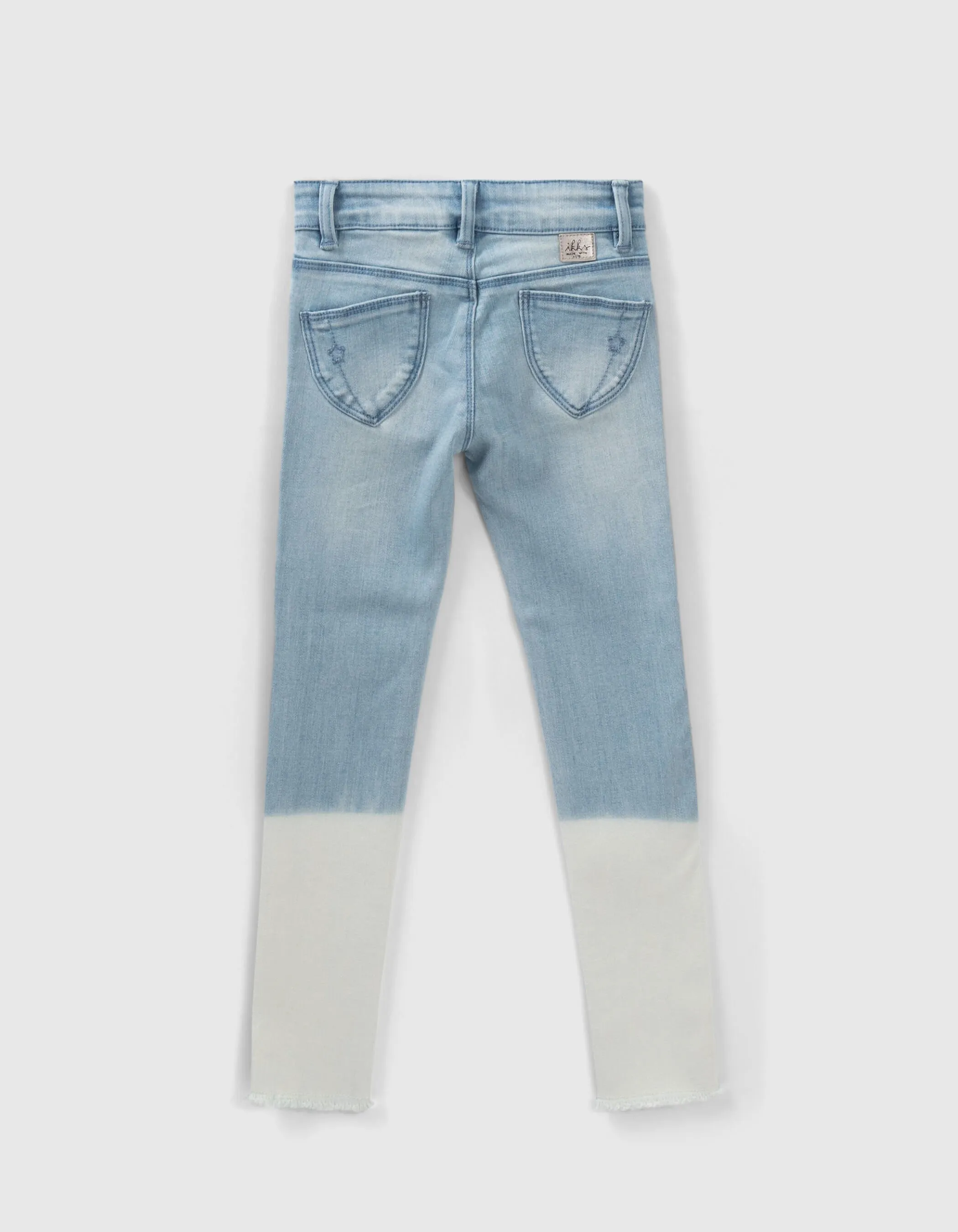 Jean skinny bleu clair ceinture brodée fille