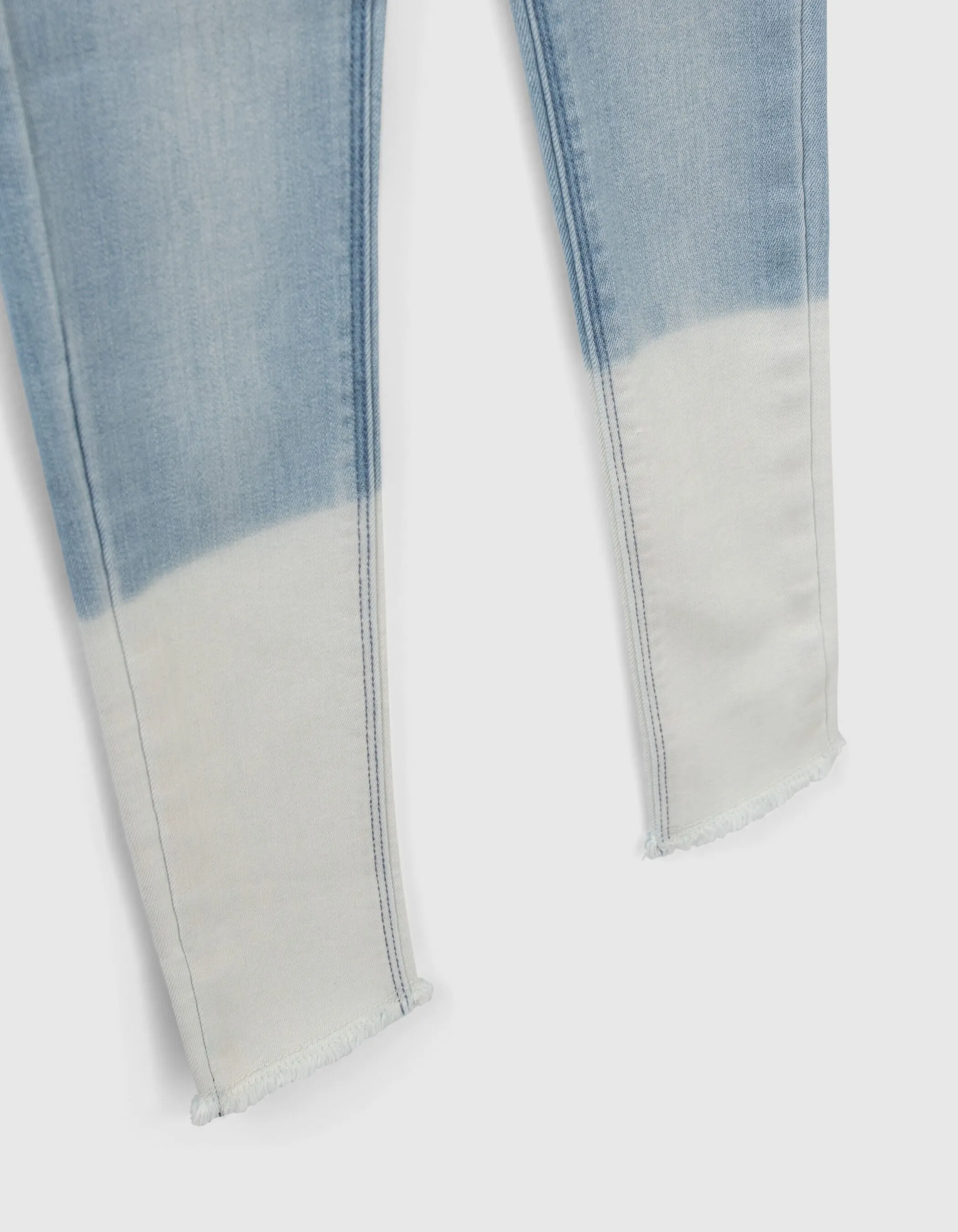 Jean skinny bleu clair ceinture brodée fille