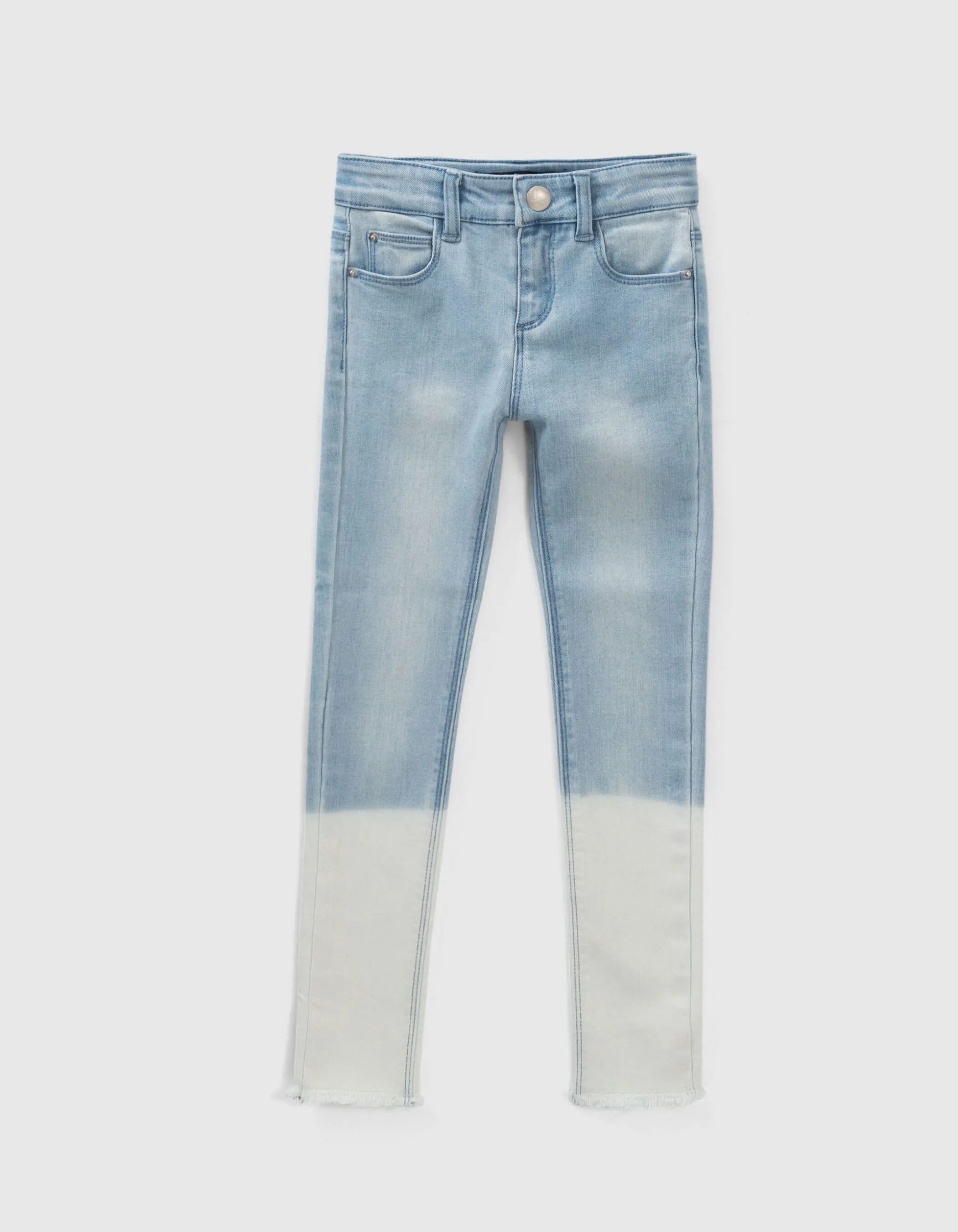 Jean skinny bleu clair ceinture brodée fille