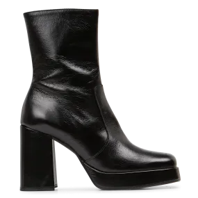 JONAK  Bottines à talons en cuir ben - Noir