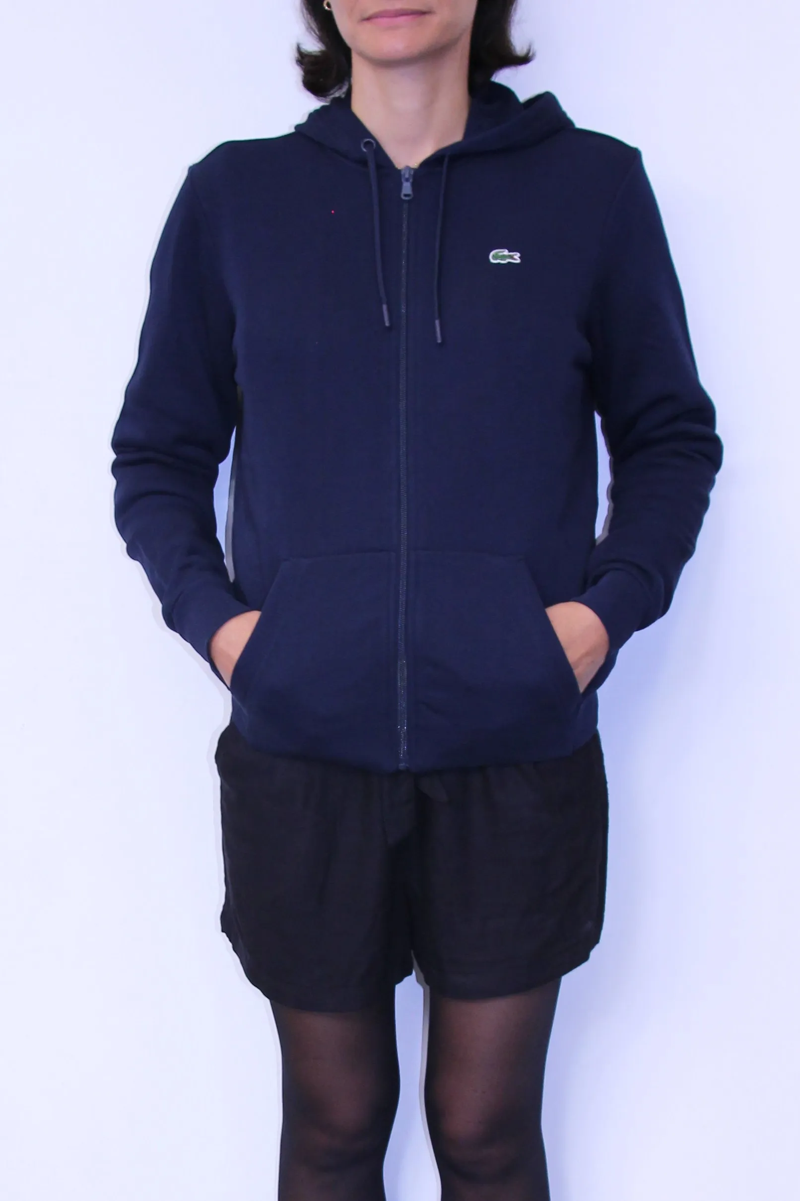 LACOSTE Sweatshirt Zippé Capuche Marine - SPORT AVENTURE