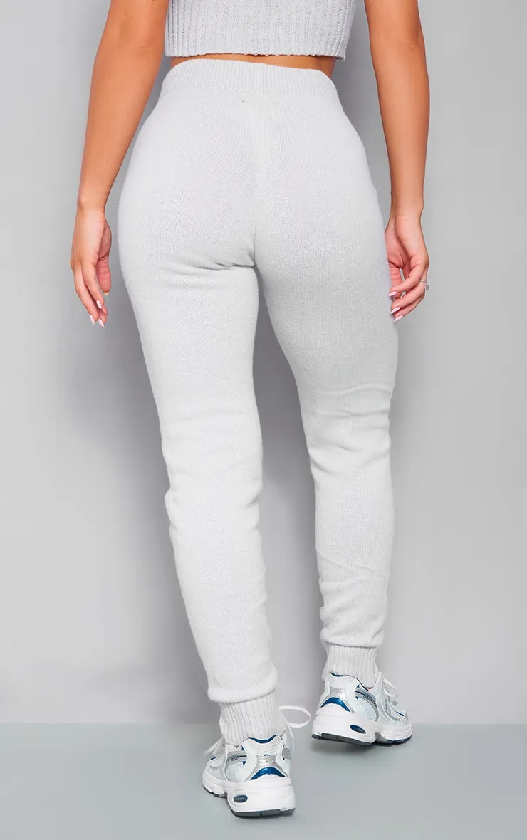 Legging en maille tricot gris chiné