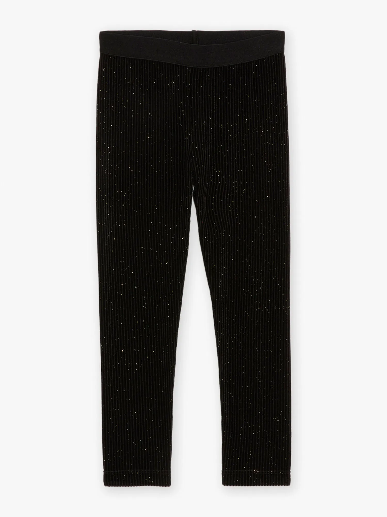 Legging noir en velours à paillettes