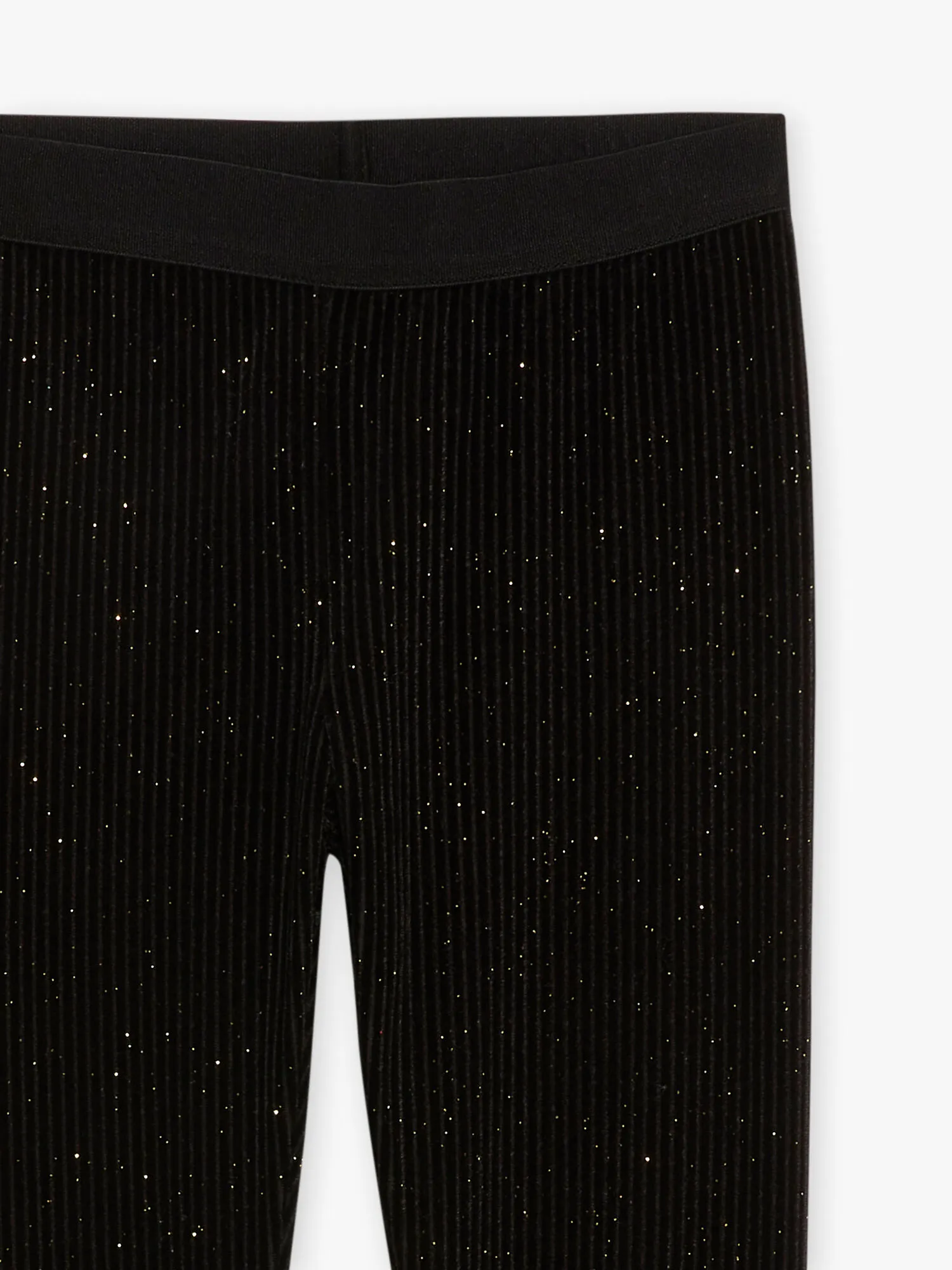 Legging noir en velours à paillettes