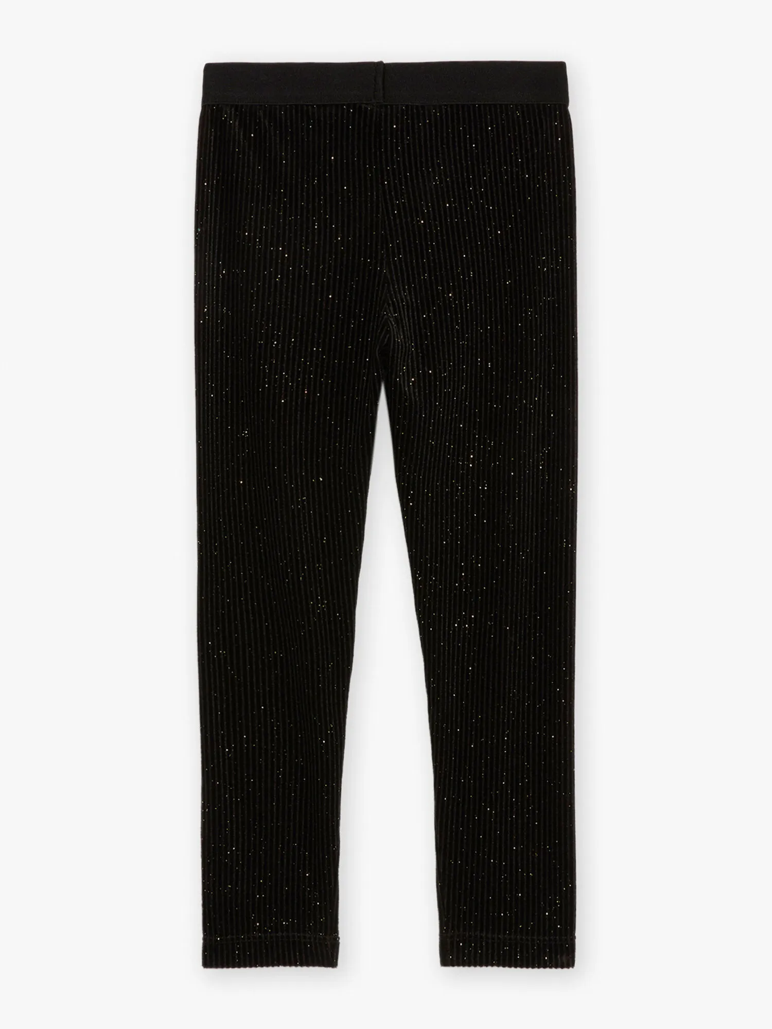 Legging noir en velours à paillettes