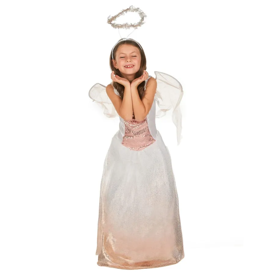 Longue robe d'ange pailletée pour enfant