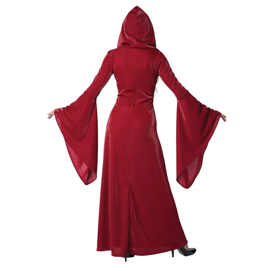 Longue robe rouge médiévale unie pour adulte