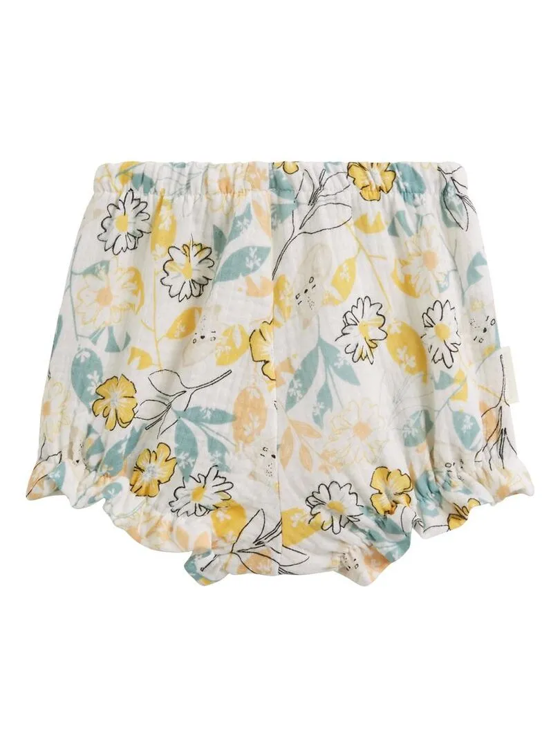 Lot de 2 bloomers bébé en gaze de coton Capucine - Ecru