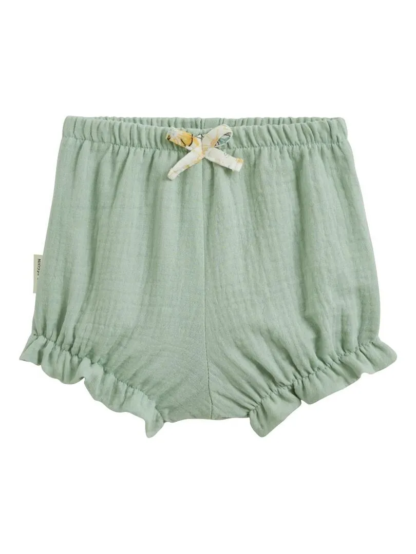 Lot de 2 bloomers bébé en gaze de coton Capucine - Ecru