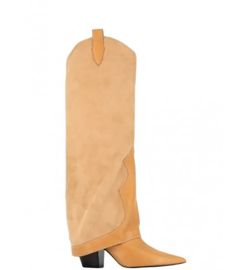 Nouveau bestseller en botte femme cuir & daim beige signée OSMOSE