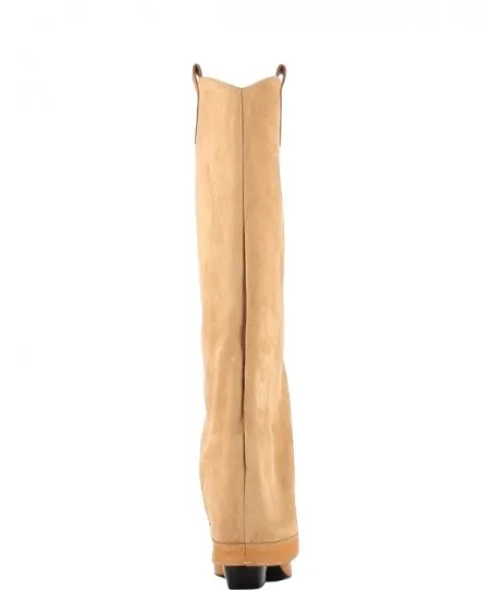 Nouveau bestseller en botte femme cuir & daim beige signée OSMOSE