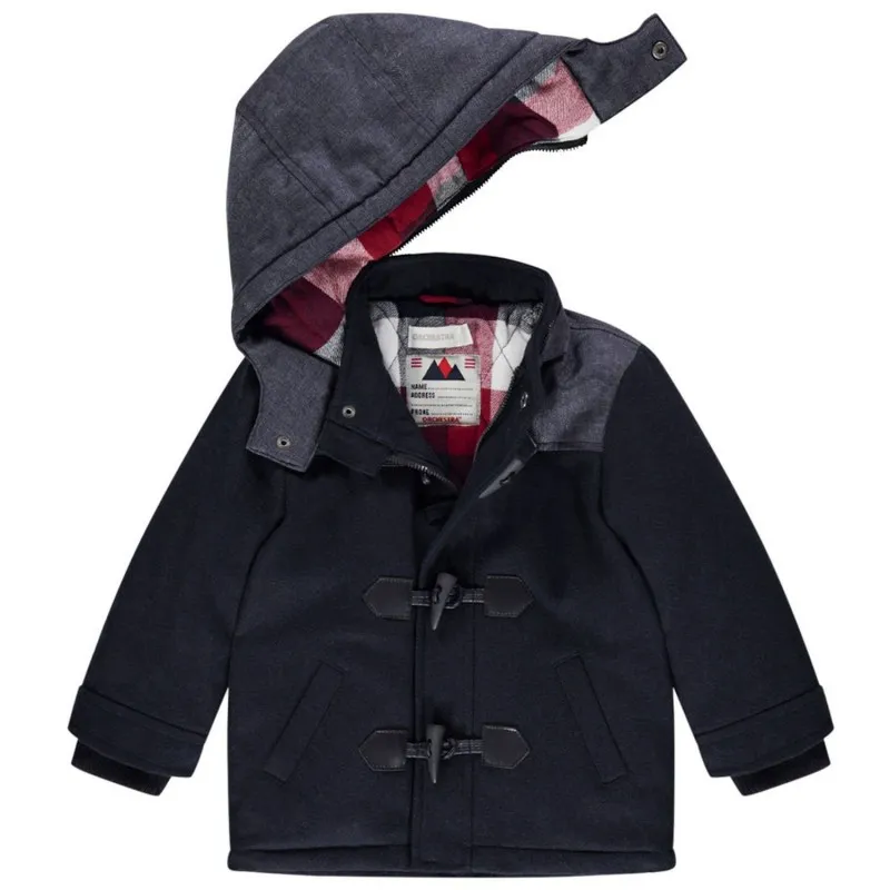 Parka style duffle coat bi-matière doublée bébé garçon