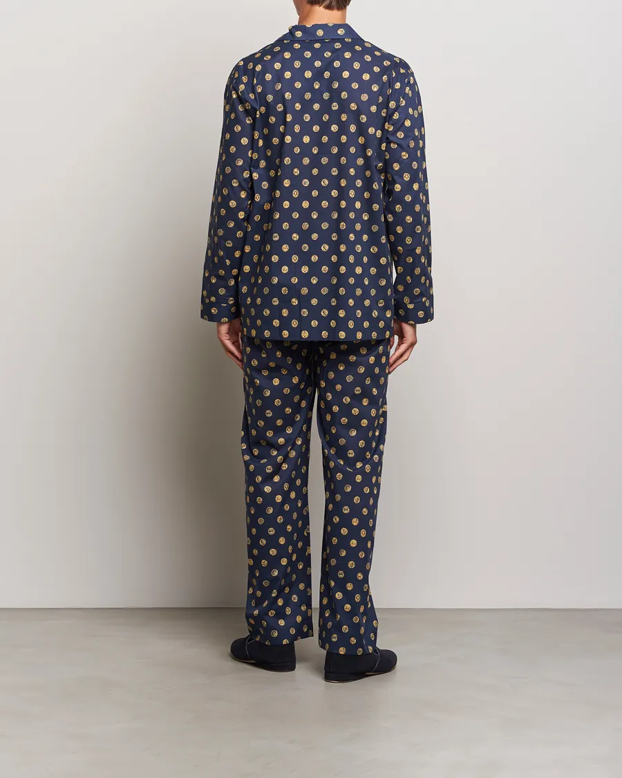 Printed Cotton Pyjama Set Navy