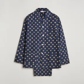 Printed Cotton Pyjama Set Navy