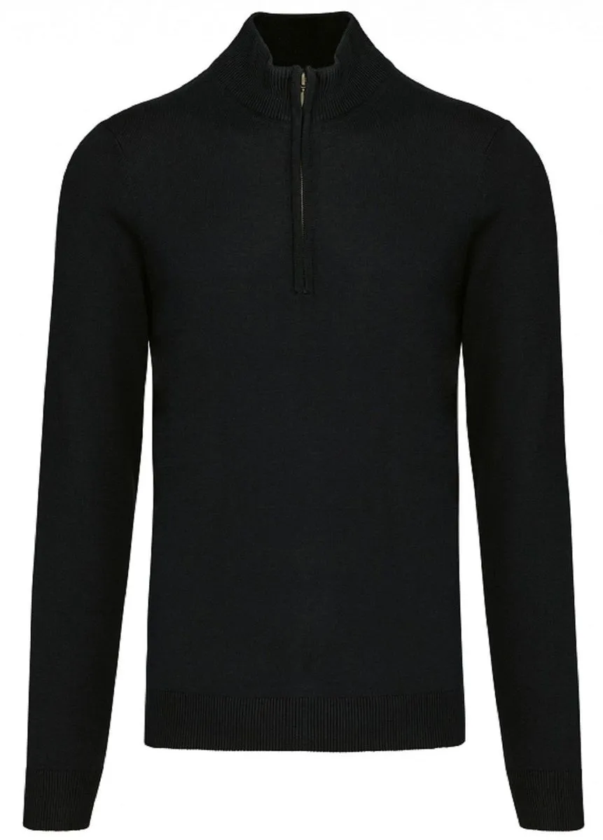 Pull col zippé pour homme - K970 - noir 