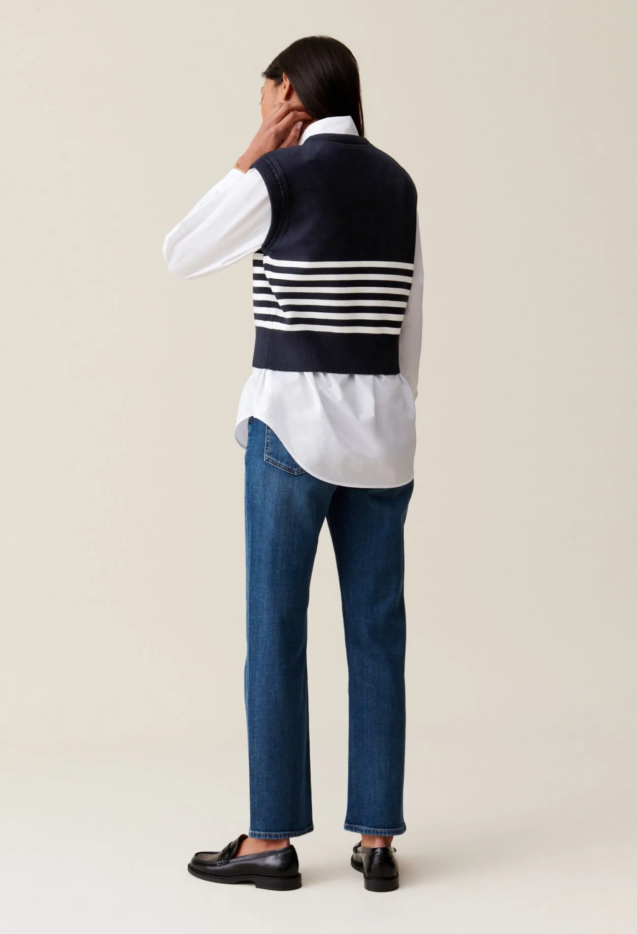 Pull Jean Toto rayé sans manches | Claudie FR