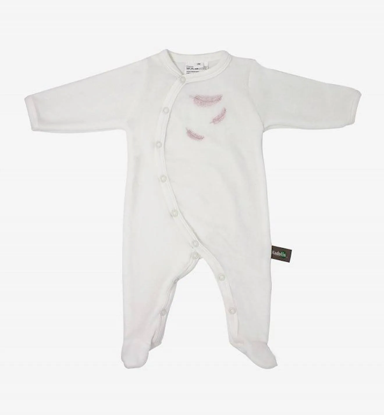 Pyjama bébé en Coton Bio à motifs plumes colorées gris - Kadolis