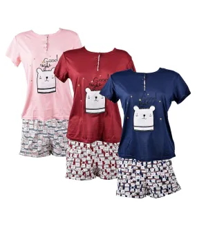 Pyjama Court Femme SARA LINE 369 Pack de 3