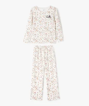 pyjama en velours a motifs fleuris fille - lulucastagnette imprime