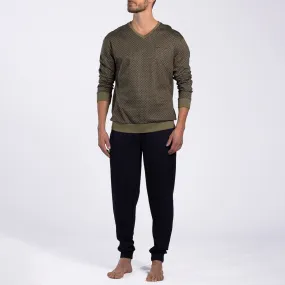 Pyjama homme VEGETAL vert foncé/bleu foncé