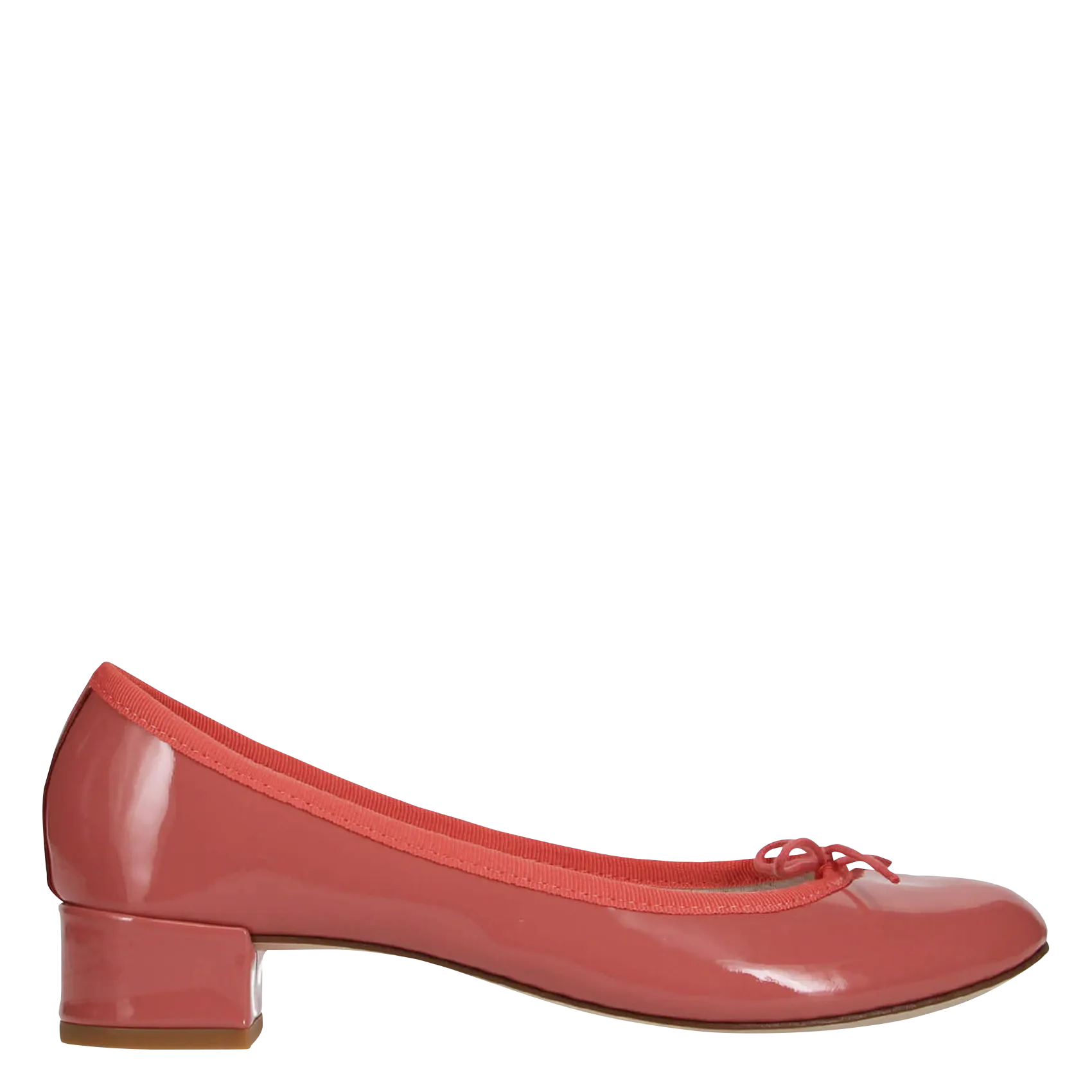 REPETTO  Ballerines à talons en cuir vernis camille - Rose