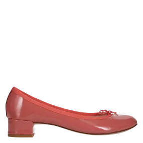 REPETTO  Ballerines à talons en cuir vernis camille - Rose