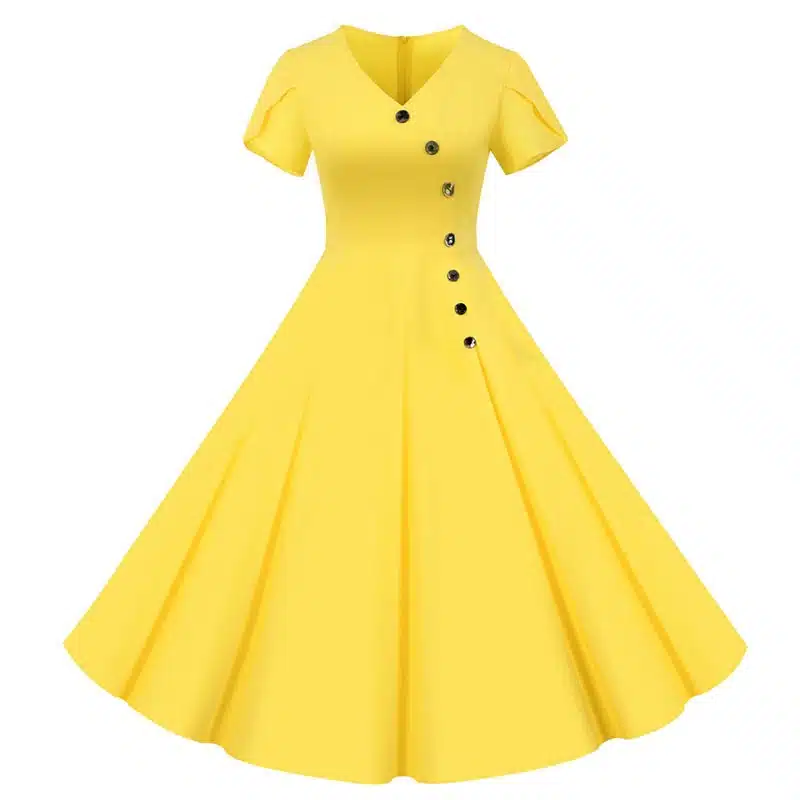 Robe année 50 jaune • Vintage Univers