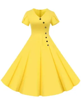 Robe année 50 jaune • Vintage Univers