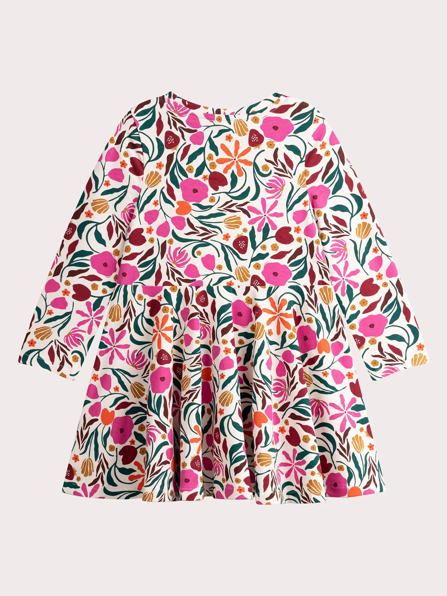 Robe écru imprimé fleuri pour fille