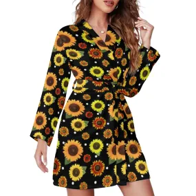 Robe Pyjama Pois Tournesol Manches Longues