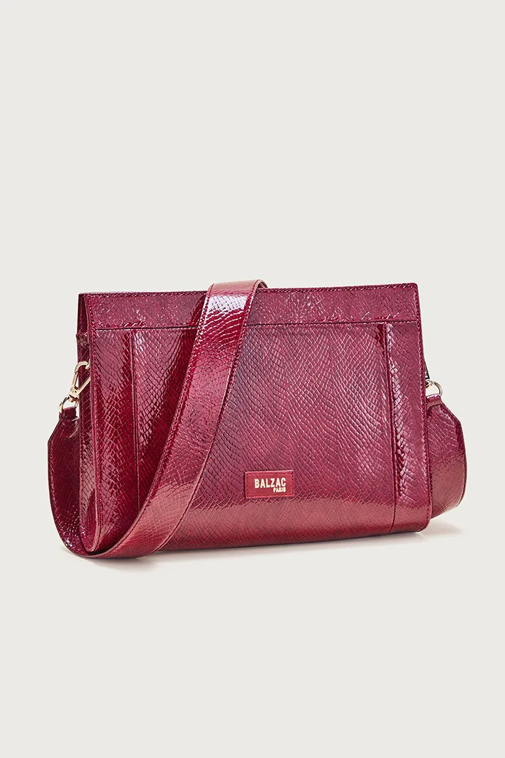 Sac Rodin embossé vernis grenat