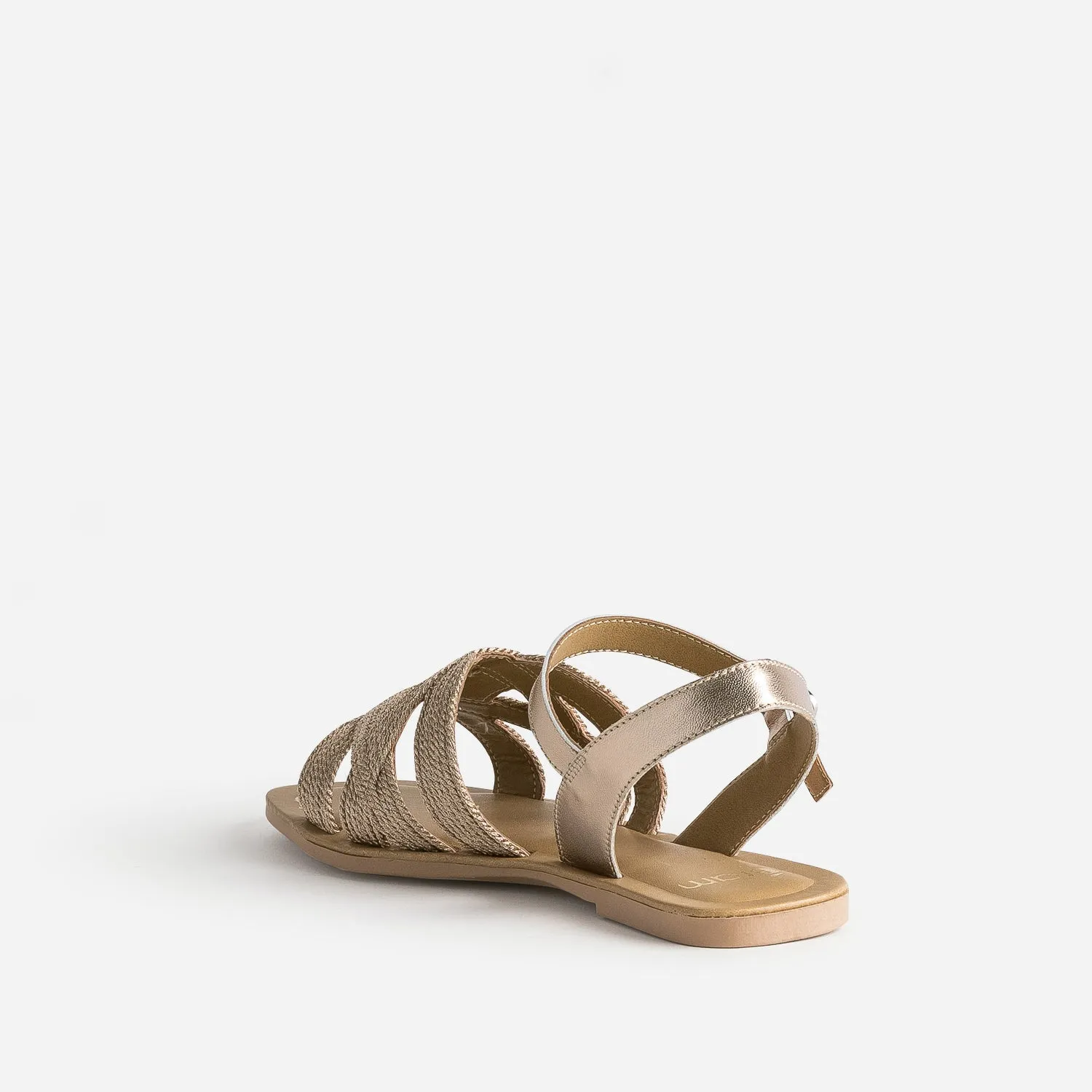 Sandale bronze textile tressé - Sandales Femme | ERAM