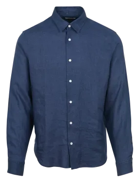 SANDRO  Chemise regular en coton et in - Bleu