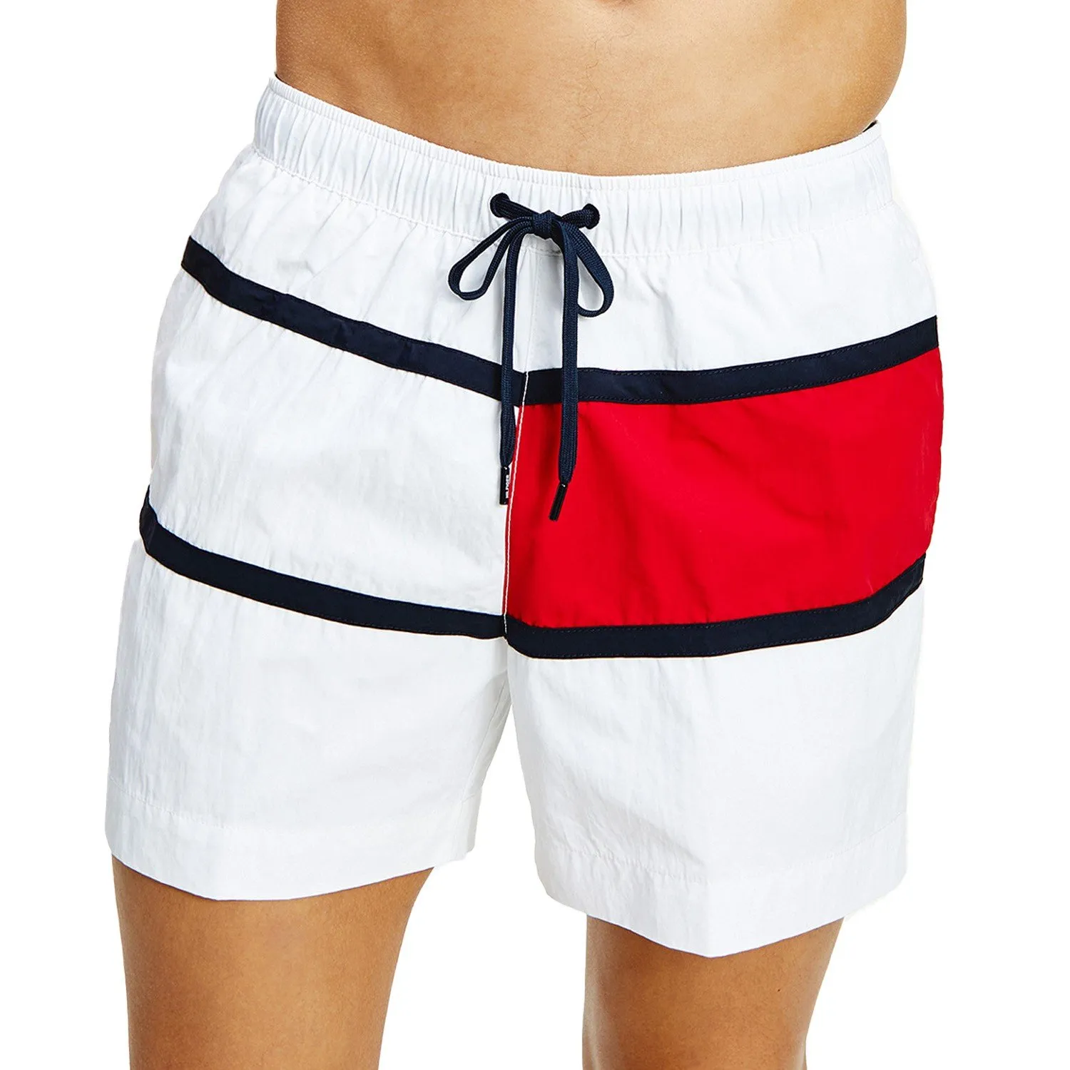 Short de bain mi-long colour block Tommy hilfiger - blanc - Tommy H...