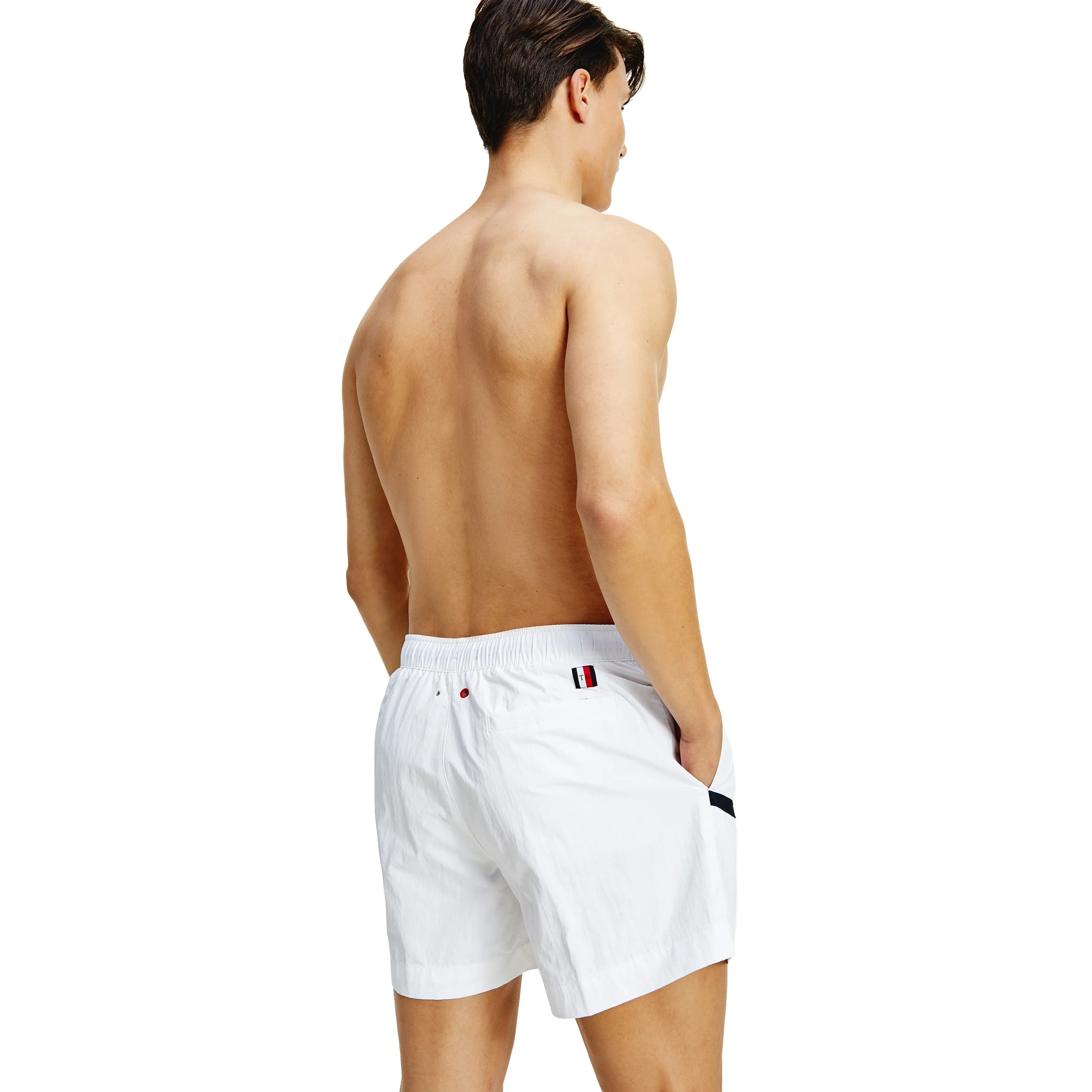 Short de bain mi-long colour block Tommy hilfiger - blanc - Tommy H...