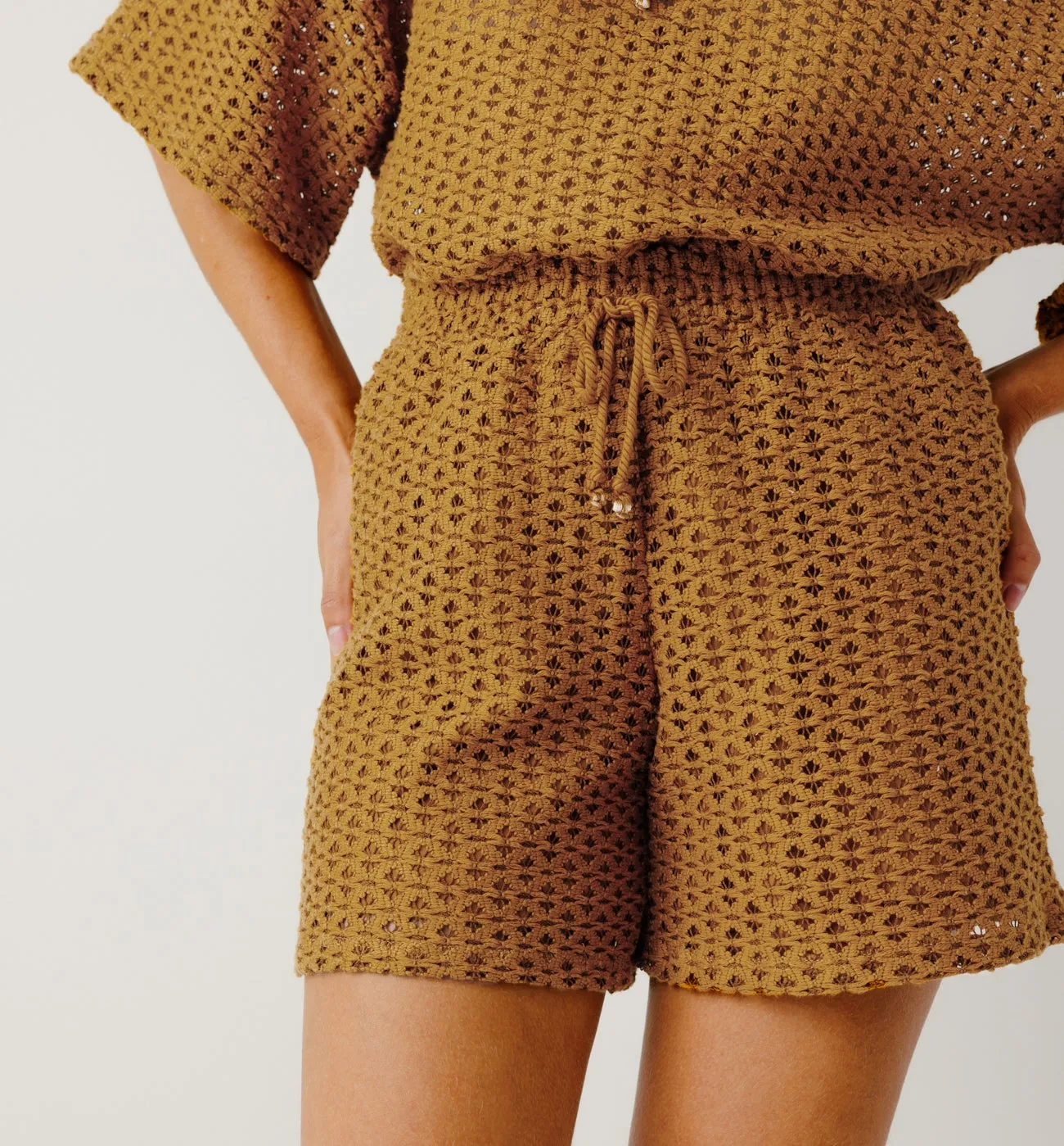 Short en crochet Femme - Marron