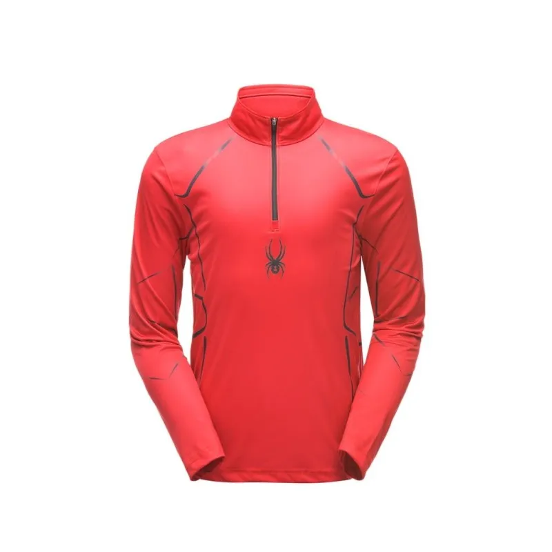 SPYDER LIMITLESS LINES ZIP T-NECK ROUGE SOUS-PULL